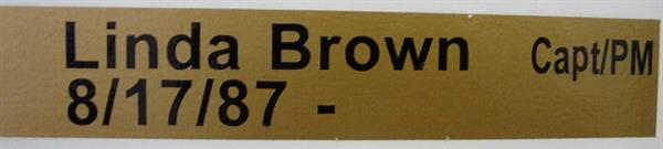Linda Brown 8/17/87, Capt/PM